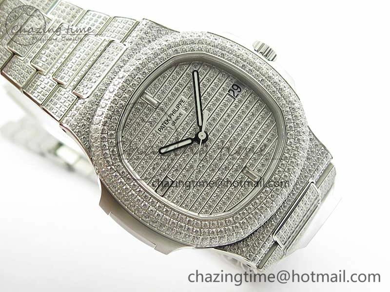 Nautilus 5719 1G PPF 1:1 Best Edition Full Diamonds Dial and Bracelet 324CS (Free box)