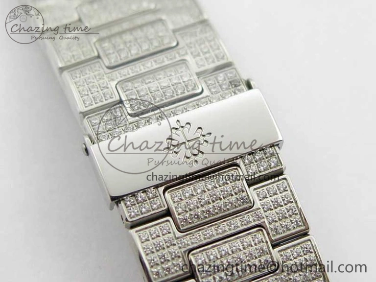 Nautilus 5719 1G PPF 1:1 Best Edition Full Diamonds Dial and Bracelet 324CS (Free box)