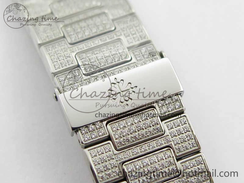Nautilus 5719 1G PPF 1:1 Best Edition Full Diamonds Dial and Bracelet 324CS (Free box)