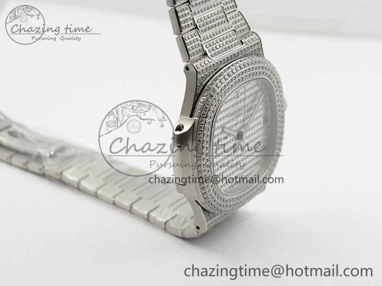 Nautilus 5719 1G PPF 1:1 Best Edition Full Diamonds Dial and Bracelet 324CS (Free box)