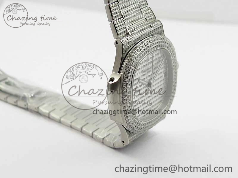 Nautilus 5719 1G PPF 1:1 Best Edition Full Diamonds Dial and Bracelet 324CS (Free box)