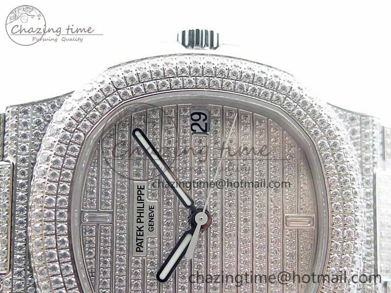 Nautilus 5719 1G PPF 1:1 Best Edition Full Diamonds Dial and Bracelet 324CS (Free box)