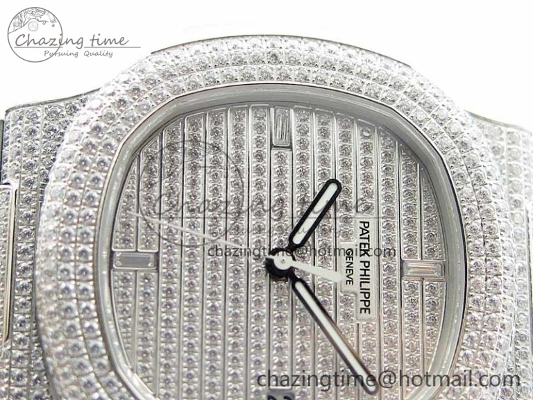 Nautilus 5719 1G PPF 1:1 Best Edition Full Diamonds Dial and Bracelet 324CS (Free box)