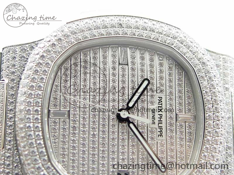Nautilus 5719 1G PPF 1:1 Best Edition Full Diamonds Dial and Bracelet 324CS (Free box)