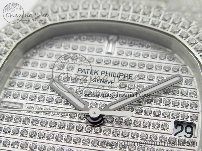 Nautilus 5719 1G PPF 1:1 Best Edition Full Diamonds Dial and Bracelet 324CS (Free box)