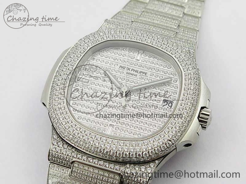 Nautilus 5719 1G PPF 1:1 Best Edition Full Diamonds Dial and Bracelet 324CS (Free box)