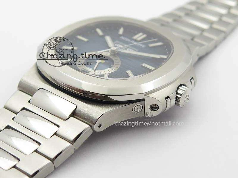 Nautilus 5726 Complicated SS Blue Textured Dial On SS Bracelet A324