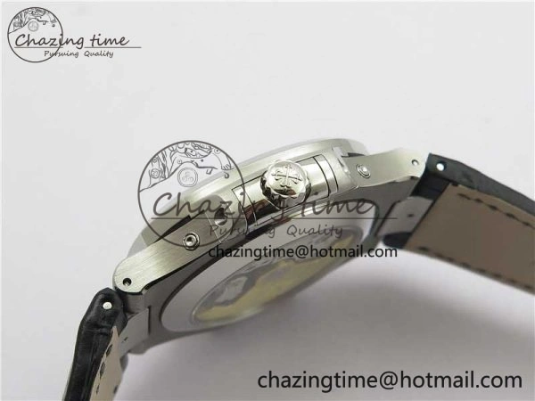 Nautilus 5726 Complicated SS GRF 1:1 Best Edition Black Textured Dial on Black Leather Strap A324 V3