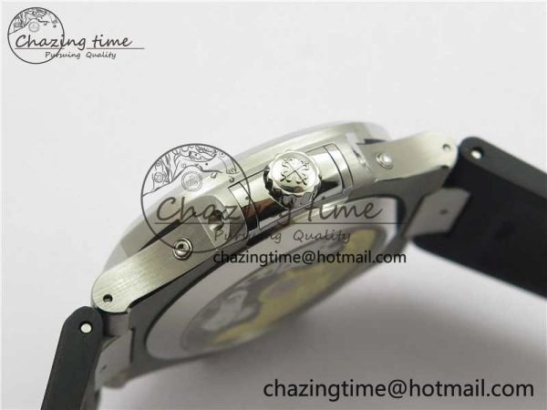 Nautilus 5726 Complicated SS GRF 1:1 Best Edition Black Textured Dial on Black Rubber Strap A324 V3
