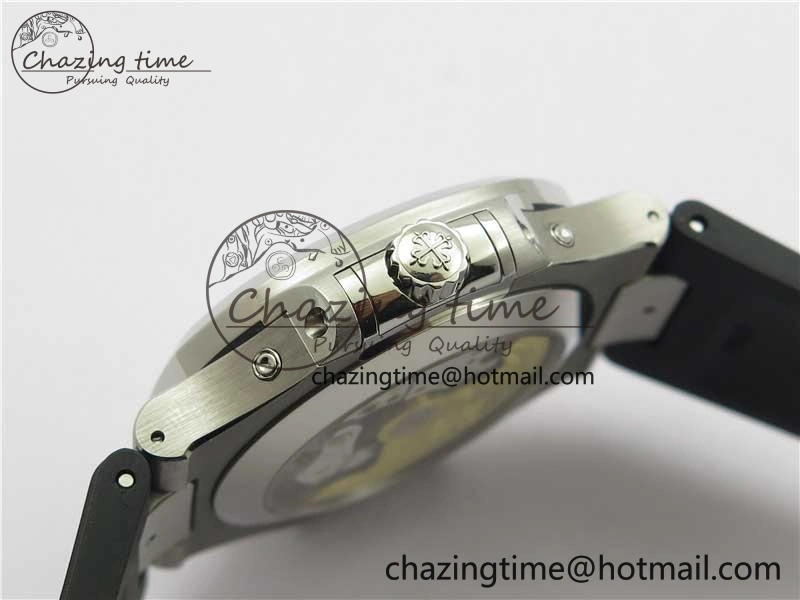 Nautilus 5726 Complicated SS GRF 1:1 Best Edition Black Textured Dial on Black Rubber Strap A324 V3