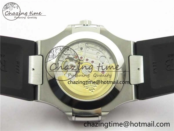 Nautilus 5726 Complicated SS GRF 1:1 Best Edition Black Textured Dial on Black Rubber Strap A324 V3