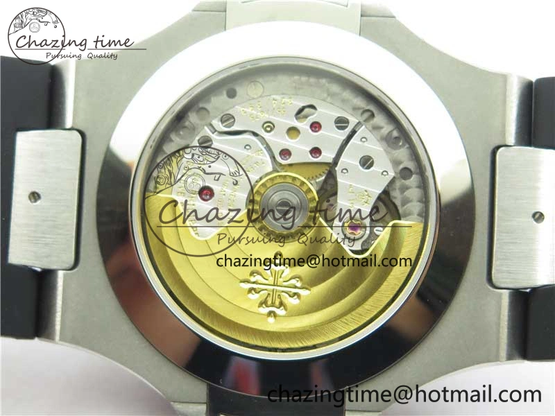 Nautilus 5726 Complicated SS GRF 1:1 Best Edition Black Textured Dial on Black Rubber Strap A324 V3