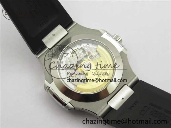 Nautilus 5726 Complicated SS GRF 1:1 Best Edition Black Textured Dial on Black Rubber Strap A324 V3