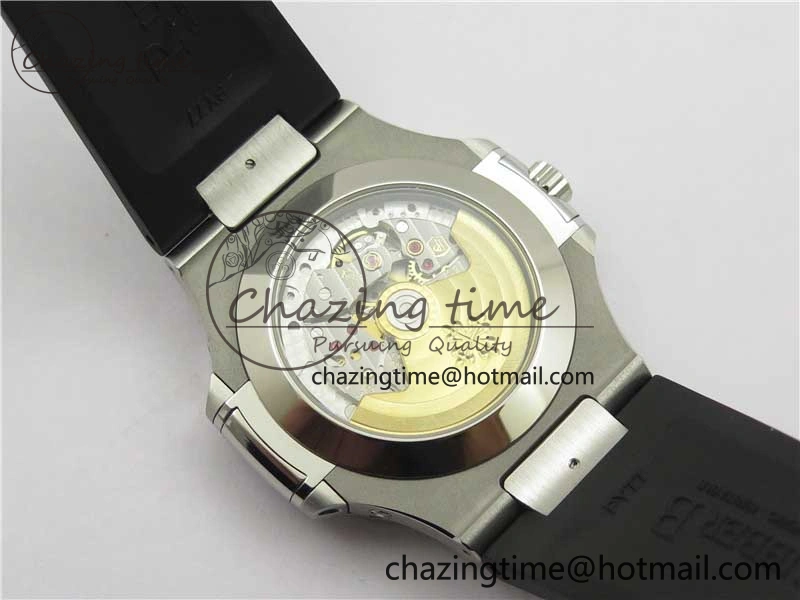 Nautilus 5726 Complicated SS GRF 1:1 Best Edition Black Textured Dial on Black Rubber Strap A324 V3