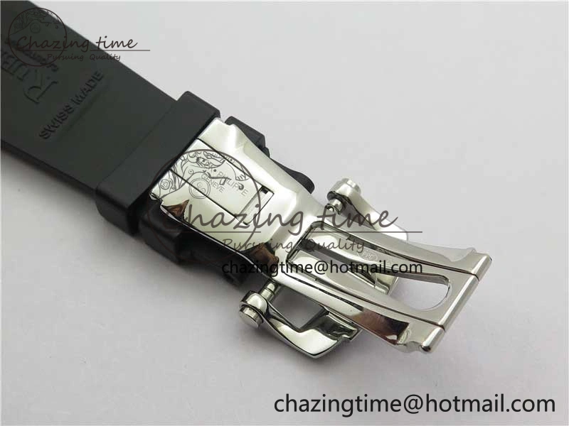 Nautilus 5726 Complicated SS GRF 1:1 Best Edition Black Textured Dial on Black Rubber Strap A324 V3
