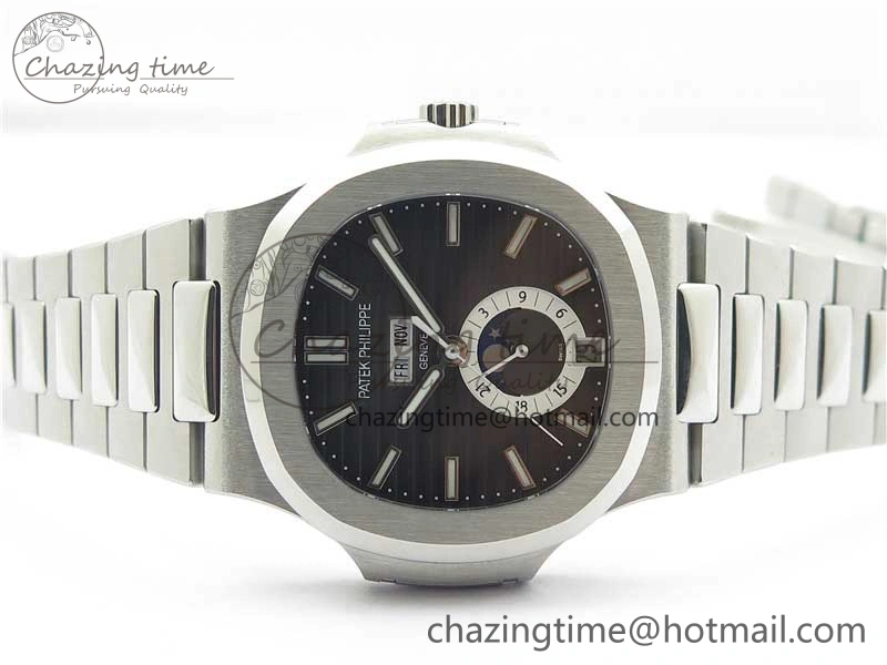 Nautilus 5726 Complicated SS GRF 1:1 Best Edition Black Textured Dial on SS Bracelet A324 V3