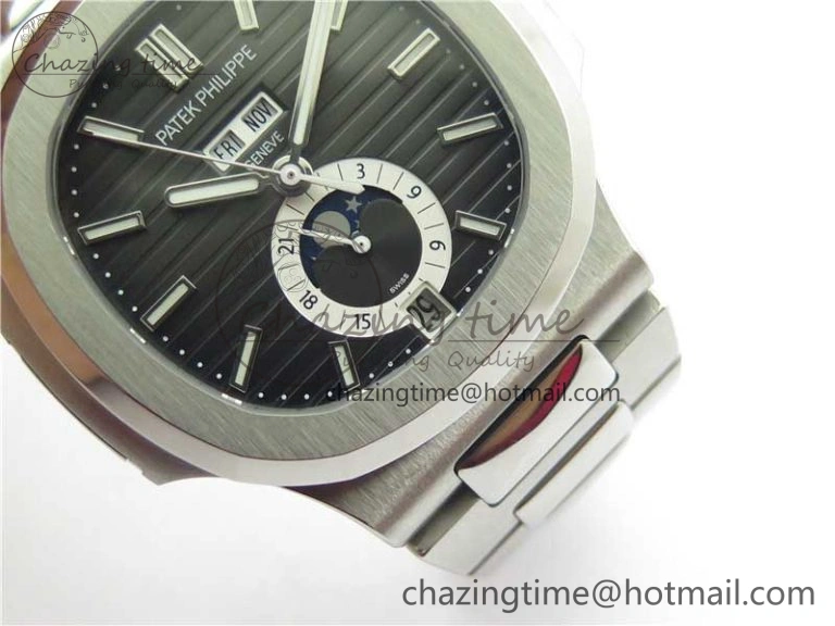 Nautilus 5726 Complicated SS GRF 1:1 Best Edition Black Textured Dial on SS Bracelet A324 V3