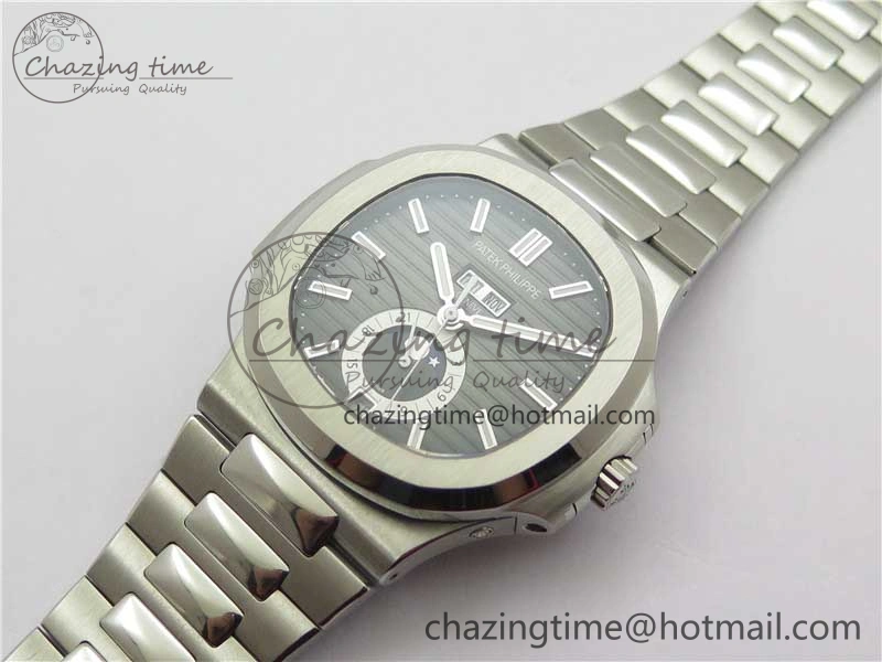 Nautilus 5726 Complicated SS GRF 1:1 Best Edition Black Textured Dial on SS Bracelet A324 V3