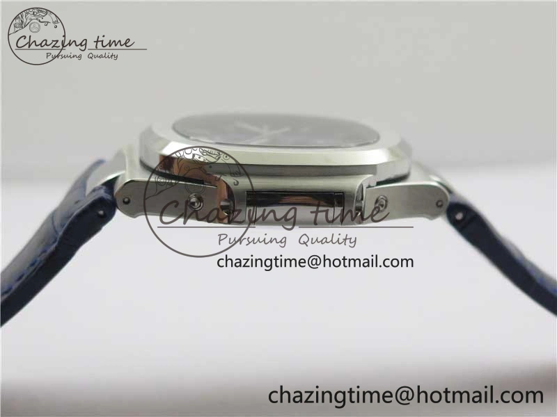 Nautilus 5726 Complicated SS GRF 1:1 Best Edition Blue Textured Dial on Blue Leather Strap A324 V3
