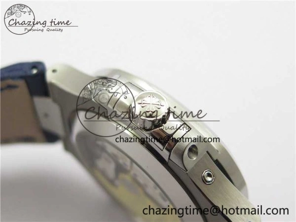 Nautilus 5726 Complicated SS GRF 1:1 Best Edition Blue Textured Dial on Blue Leather Strap A324 V3