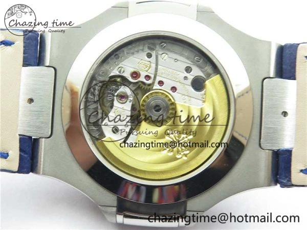 Nautilus 5726 Complicated SS GRF 1:1 Best Edition Blue Textured Dial on Blue Leather Strap A324 V3