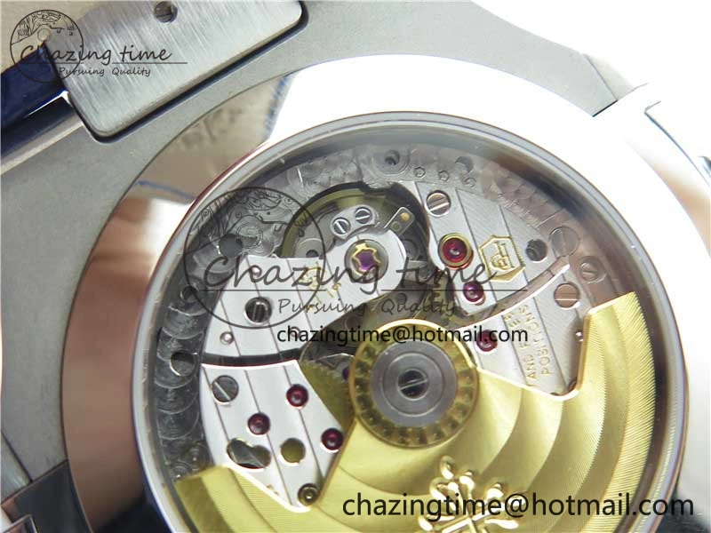Nautilus 5726 Complicated SS GRF 1:1 Best Edition Blue Textured Dial on Blue Leather Strap A324 V3