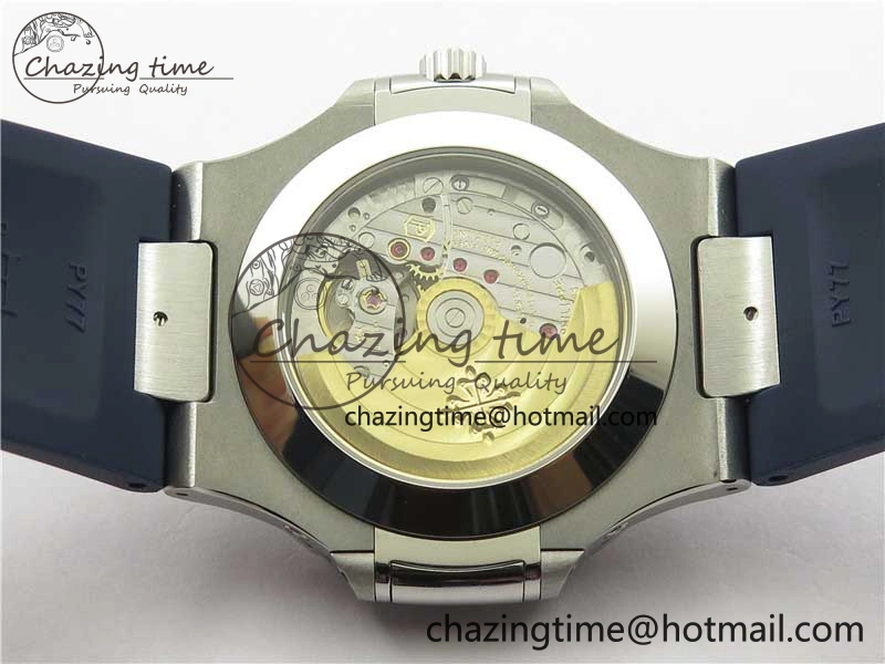 Nautilus 5726 Complicated SS GRF 1:1 Best Edition Blue Textured Dial on Blue Rubber Strap A324 V3