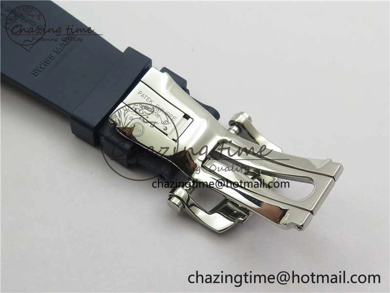 Nautilus 5726 Complicated SS GRF 1:1 Best Edition Blue Textured Dial on Blue Rubber Strap A324 V3