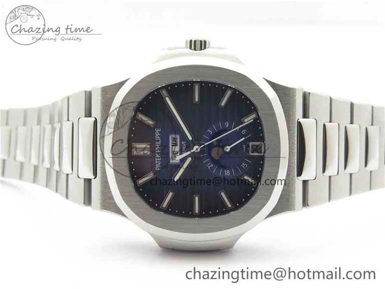 Nautilus 5726 Complicated SS GRF 1:1 Best Edition Blue Textured Dial on SS Bracelet A324 V3