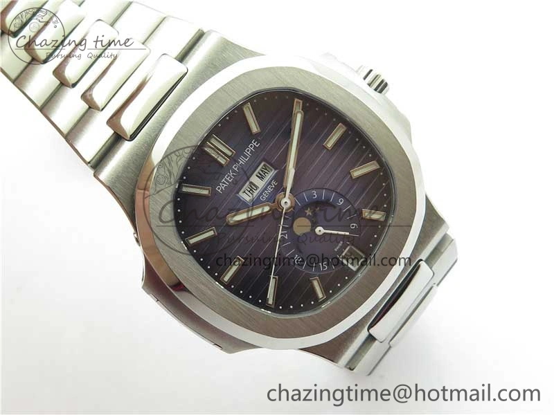 Nautilus 5726 Complicated SS GRF 1:1 Best Edition Blue Textured Dial on SS Bracelet A324 V3