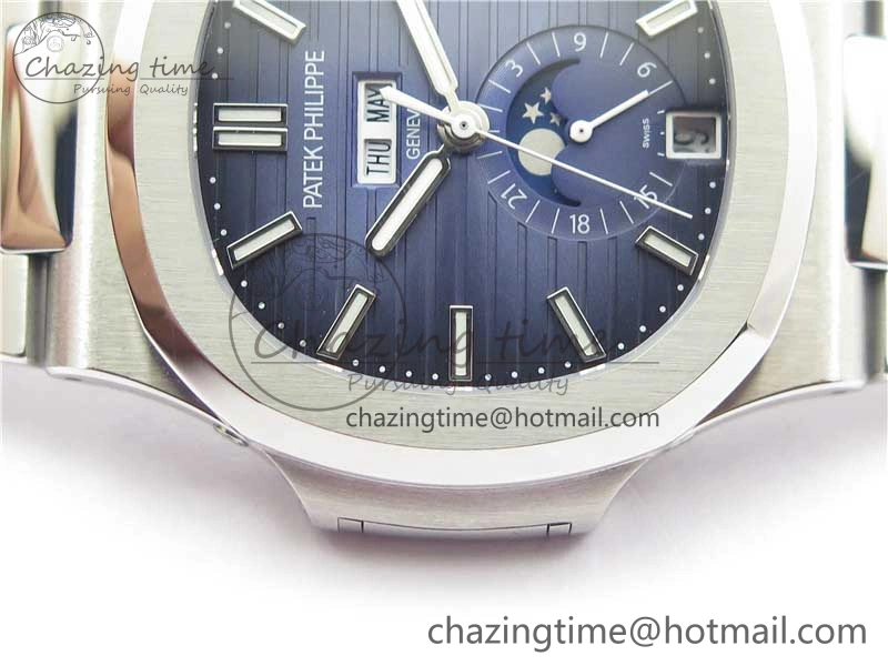 Nautilus 5726 Complicated SS GRF 1:1 Best Edition Blue Textured Dial on SS Bracelet A324 V3