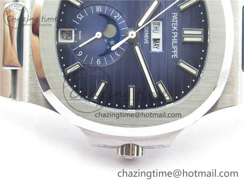 Nautilus 5726 Complicated SS GRF 1:1 Best Edition Blue Textured Dial on SS Bracelet A324 V3