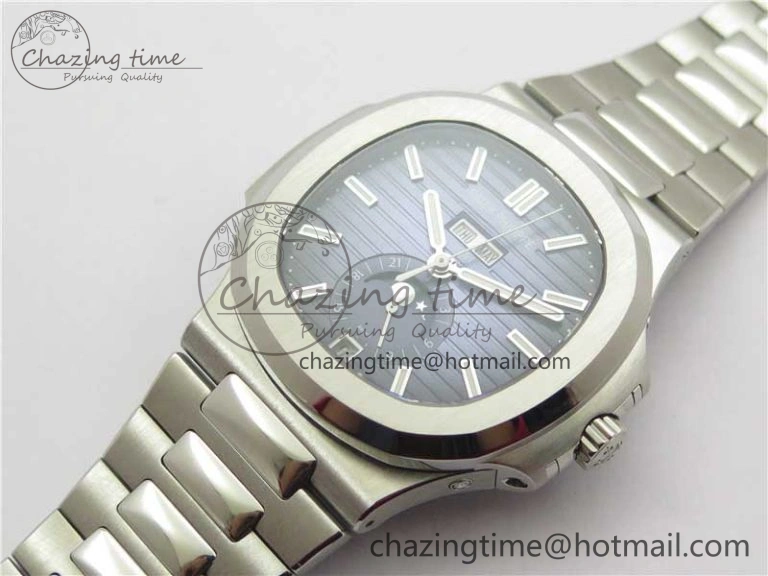 Nautilus 5726 Complicated SS GRF 1:1 Best Edition Blue Textured Dial on SS Bracelet A324 V3