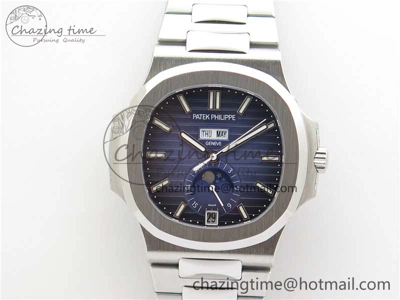 Nautilus 5726 Complicated SS GRF 1:1 Best Edition Blue Textured Dial on SS Bracelet A324 V3