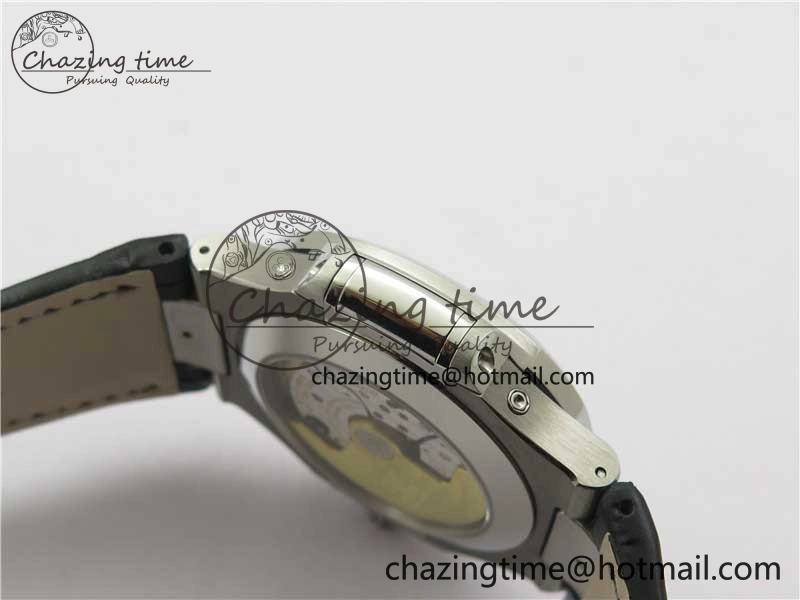 Nautilus 5726 Complicated SS GRF 1:1 Best Edition White Textured Dial on Black Leather Strap A324 V3