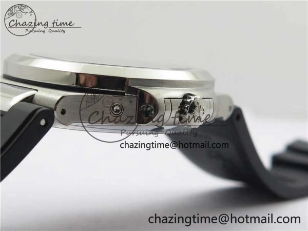 Nautilus 5726 Complicated SS GRF 1:1 Best Edition White Textured Dial on Black Rubber Strap A324 V3
