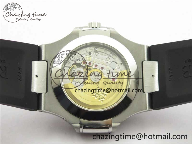 Nautilus 5726 Complicated SS GRF 1:1 Best Edition White Textured Dial on Black Rubber Strap A324 V3