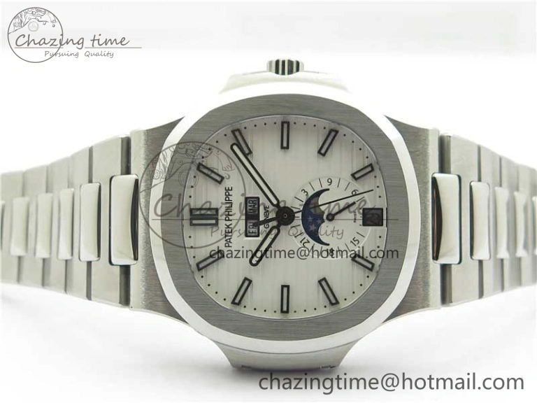 Nautilus 5726 Complicated SS GRF 1:1 Best Edition White Textured Dial on SS Bracelet A324 V3