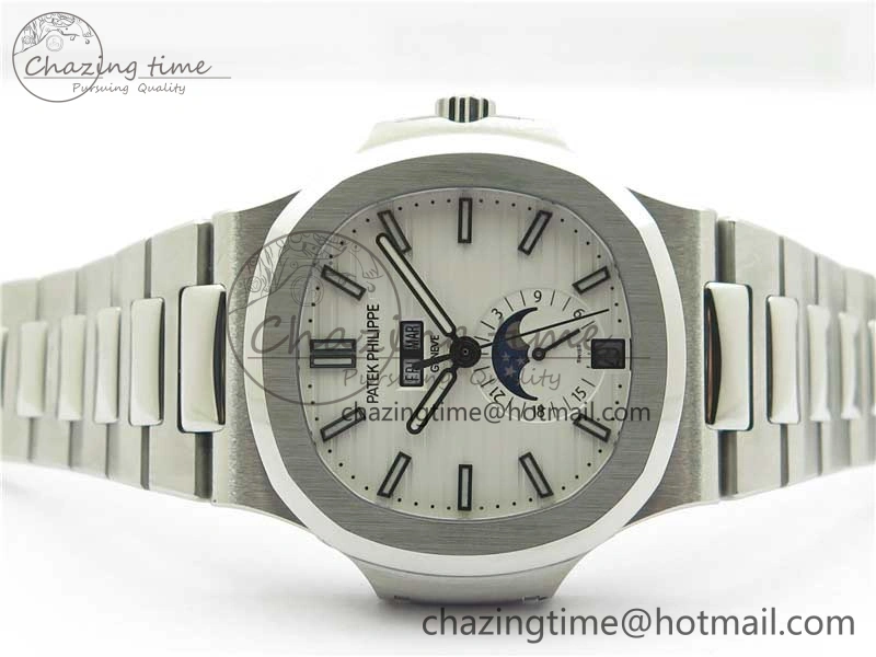 Nautilus 5726 Complicated SS GRF 1:1 Best Edition White Textured Dial on SS Bracelet A324 V3