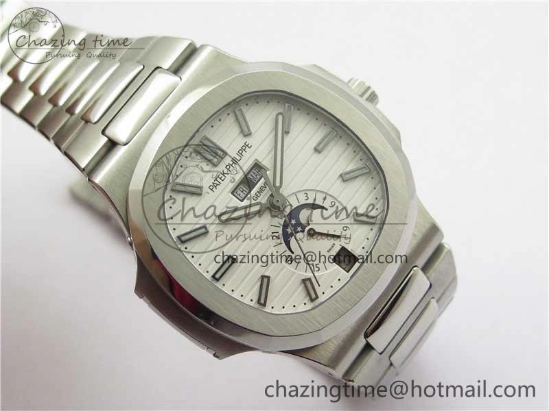 Nautilus 5726 Complicated SS GRF 1:1 Best Edition White Textured Dial on SS Bracelet A324 V3