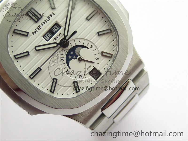 Nautilus 5726 Complicated SS GRF 1:1 Best Edition White Textured Dial on SS Bracelet A324 V3