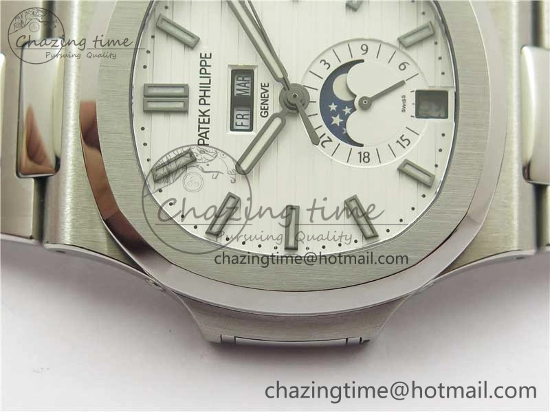 Nautilus 5726 Complicated SS GRF 1:1 Best Edition White Textured Dial on SS Bracelet A324 V3