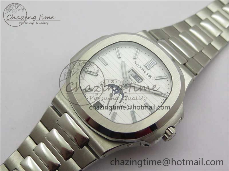 Nautilus 5726 Complicated SS GRF 1:1 Best Edition White Textured Dial on SS Bracelet A324 V3