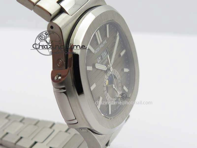 Nautilus 5726 Complicated SS Gray Textured Dial On SS Bracelet A324
