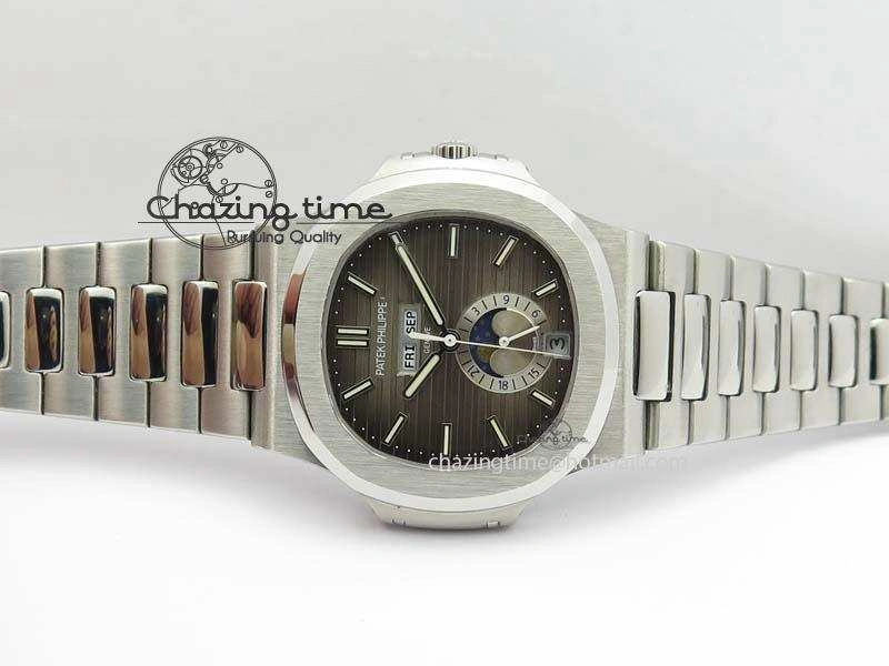 Nautilus 5726 Complicated SS Gray Textured Dial On SS Bracelet A324
