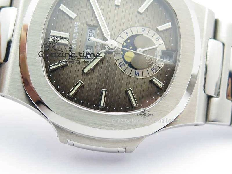 Nautilus 5726 Complicated SS Gray Textured Dial On SS Bracelet A324