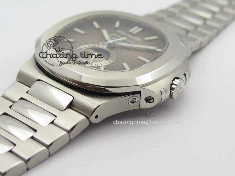 Nautilus 5726 Complicated SS Gray Textured Dial On SS Bracelet A324