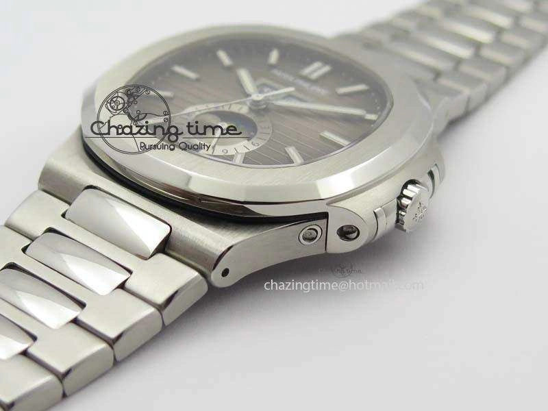 Nautilus 5726 Complicated SS Gray Textured Dial On SS Bracelet A324