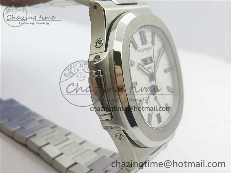 Nautilus 5726 Complicated SS KMF Best Edition White Textured Dial on SS Bracelet A324 V3