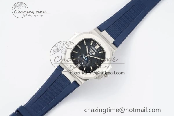 Nautilus 5726 Complicated SS PPF 1:1 Best Edition Blue Textured Dial on Blue Rubber Strap A324